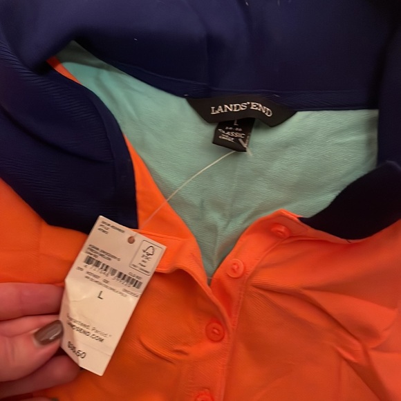 Lands End Color Block Polo - Picture 2 of 3